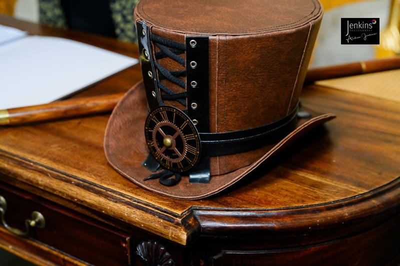 Grooms steampunk wedding hat 